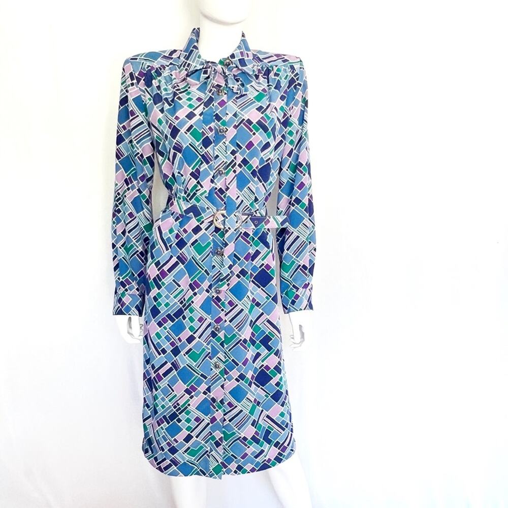 LESLIE FAY Dresses Vintage Secretary Button-Down Belted Shift Dress 8